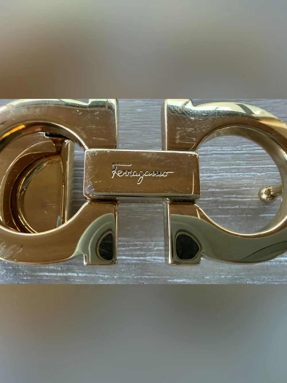 Salvatore Ferragamo Gancini Reversible Adjustable Leather Belt Gold Buckle S